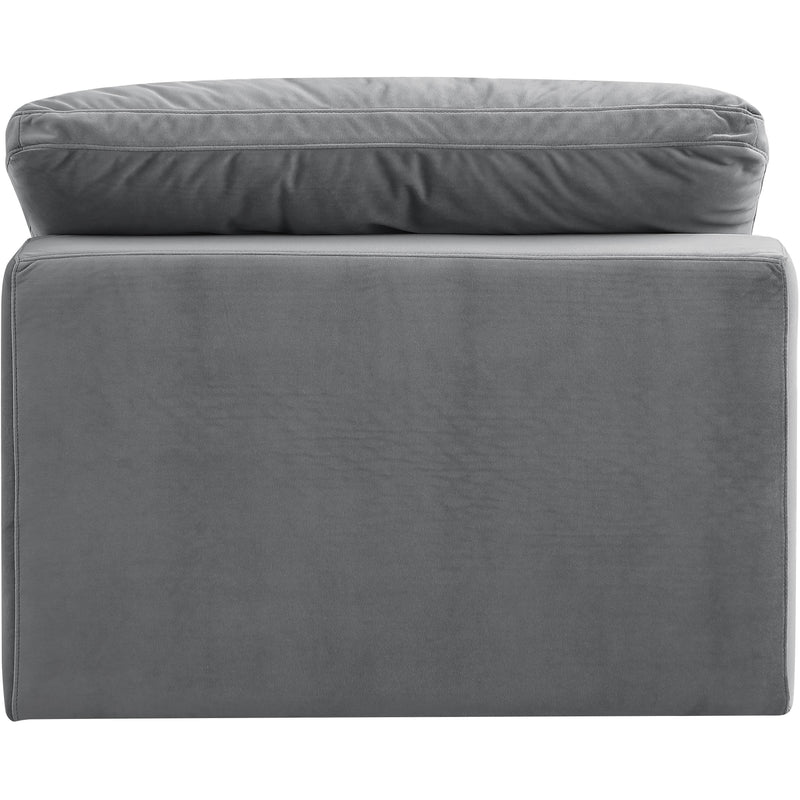 Meridian Comfy Grey Velvet Modular Armless Chair IMAGE 3
