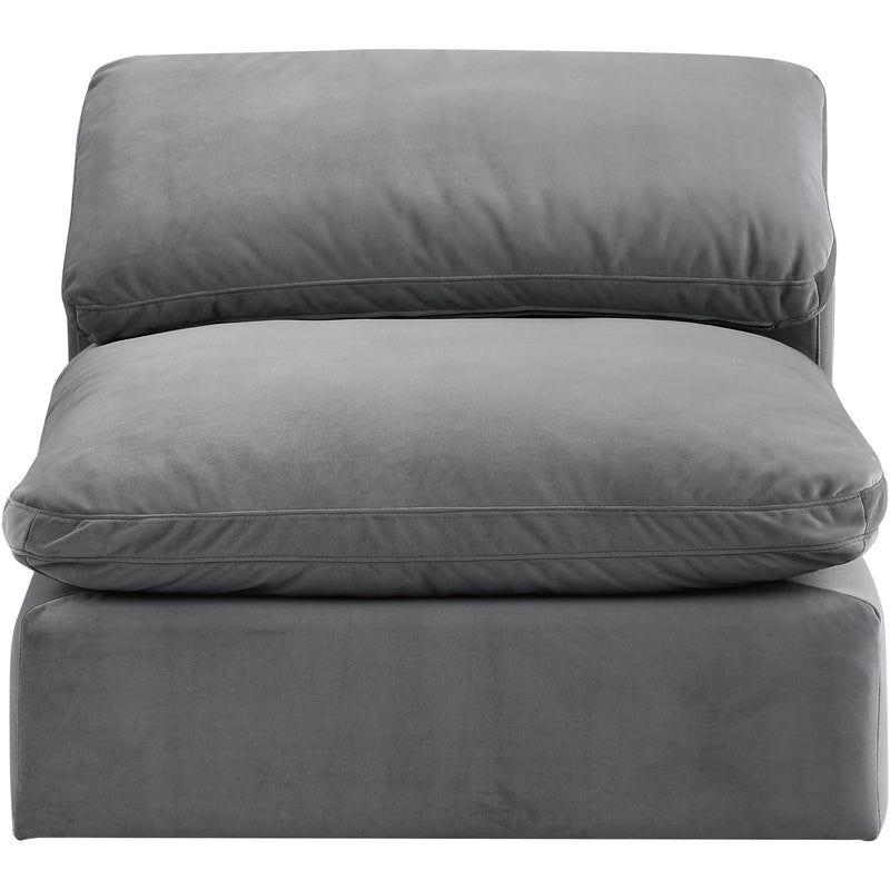 Meridian Comfy Grey Velvet Modular Armless Chair IMAGE 4