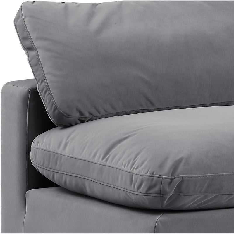 Meridian Comfy Grey Velvet Modular Armless Chair IMAGE 8
