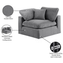 Meridian Comfy Grey Velvet Modular Corner Chair IMAGE 13