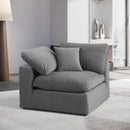Meridian Comfy Grey Velvet Modular Corner Chair IMAGE 2