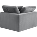 Meridian Comfy Grey Velvet Modular Corner Chair IMAGE 3