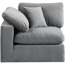 Meridian Comfy Grey Velvet Modular Corner Chair IMAGE 4