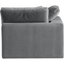 Meridian Comfy Grey Velvet Modular Corner Chair IMAGE 6