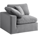 Meridian Comfy Grey Velvet Modular Corner Chair IMAGE 7