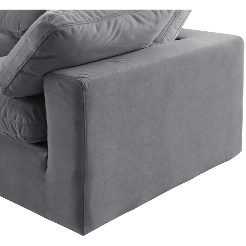 Meridian Comfy Grey Velvet Modular Corner Chair IMAGE 9