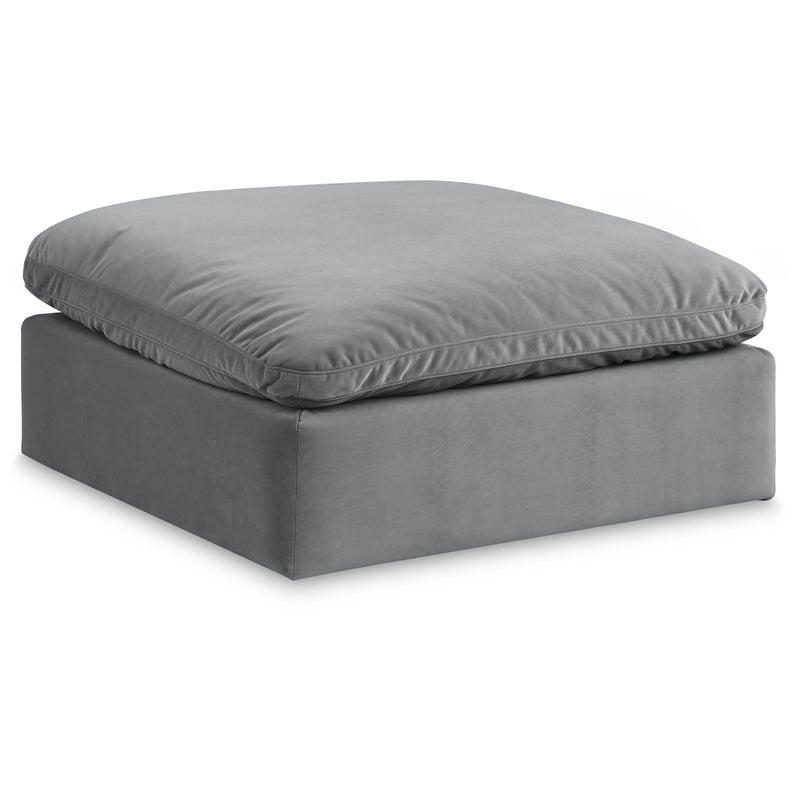 Meridian Comfy Grey Velvet Modular Ottoman IMAGE 1