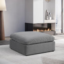 Meridian Comfy Grey Velvet Modular Ottoman IMAGE 2