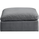 Meridian Comfy Grey Velvet Modular Ottoman IMAGE 3