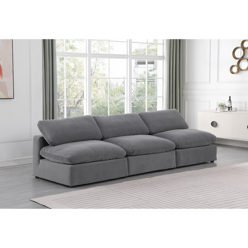 Meridian Comfy Grey Velvet Modular Sofa IMAGE 2