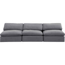 Meridian Comfy Grey Velvet Modular Sofa IMAGE 4