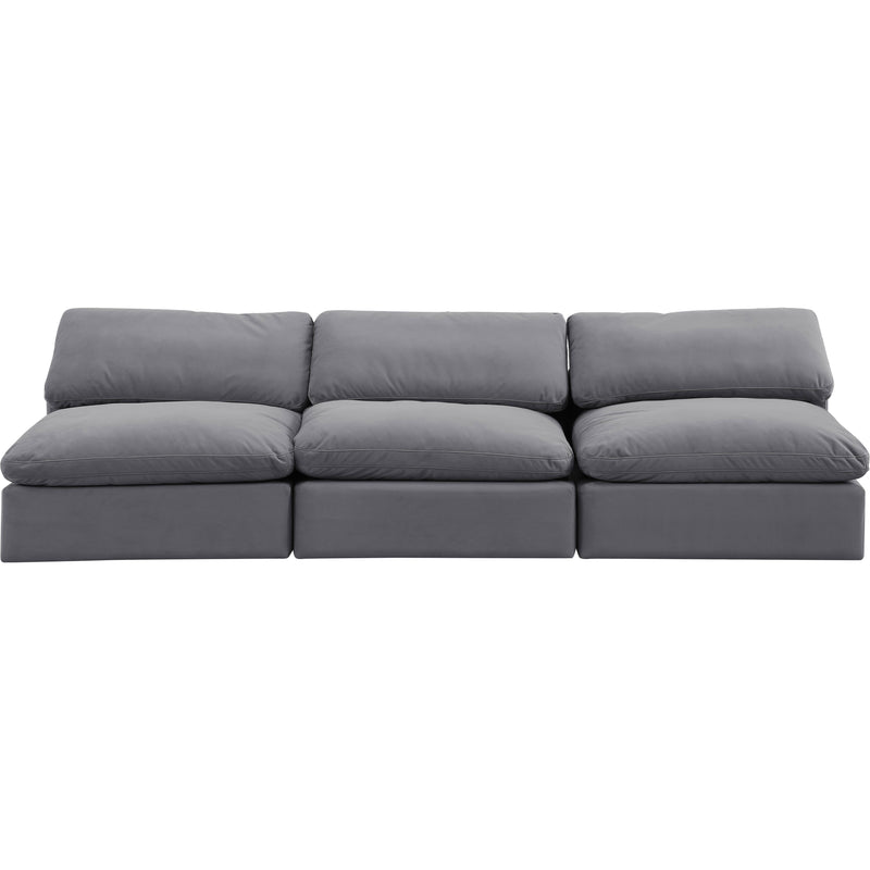 Meridian Comfy Grey Velvet Modular Sofa IMAGE 4