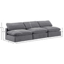 Meridian Comfy Grey Velvet Modular Sofa IMAGE 9