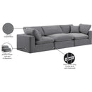 Meridian Comfy Grey Velvet Modular Sofa IMAGE 11