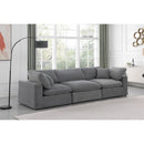 Meridian Comfy Grey Velvet Modular Sofa IMAGE 2