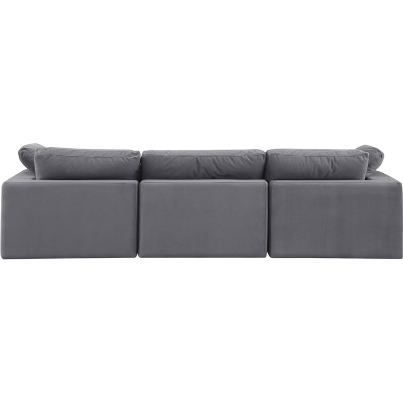 Meridian Comfy Grey Velvet Modular Sofa IMAGE 3