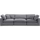 Meridian Comfy Grey Velvet Modular Sofa IMAGE 4