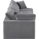 Meridian Comfy Grey Velvet Modular Sofa IMAGE 5