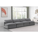 Meridian Comfy Grey Velvet Modular Sofa IMAGE 2