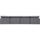 Meridian Comfy Grey Velvet Modular Sofa IMAGE 3