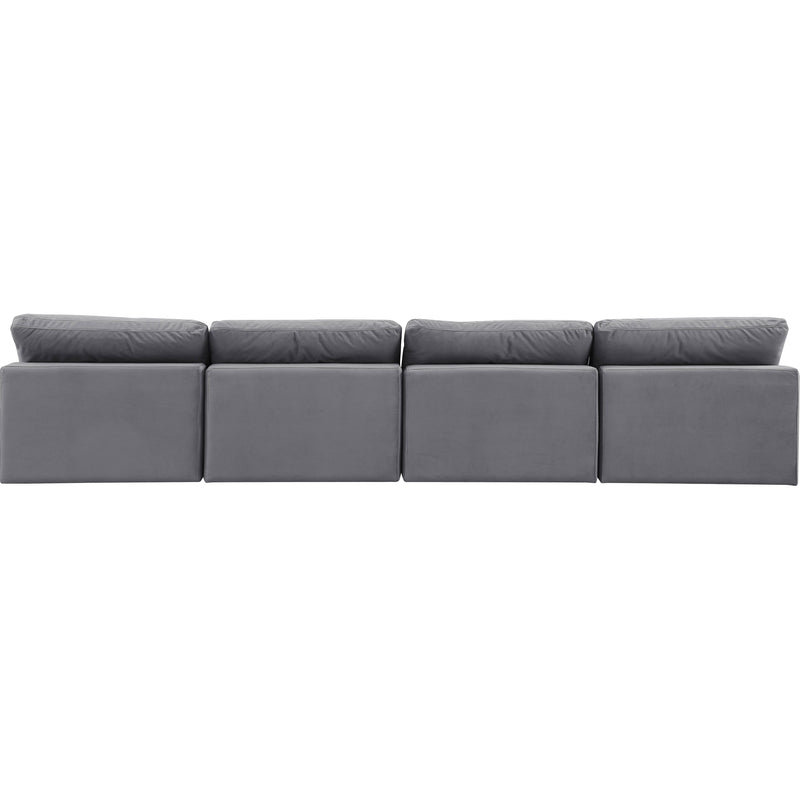 Meridian Comfy Grey Velvet Modular Sofa IMAGE 3