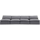 Meridian Comfy Grey Velvet Modular Sofa IMAGE 4