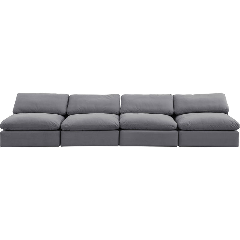 Meridian Comfy Grey Velvet Modular Sofa IMAGE 4