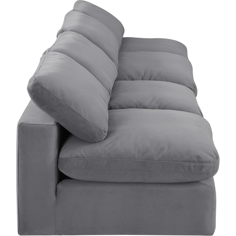 Meridian Comfy Grey Velvet Modular Sofa IMAGE 5