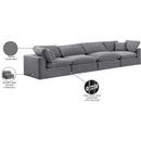 Meridian Comfy Grey Velvet Modular Sofa IMAGE 11