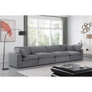 Meridian Comfy Grey Velvet Modular Sofa IMAGE 2