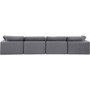 Meridian Comfy Grey Velvet Modular Sofa IMAGE 3
