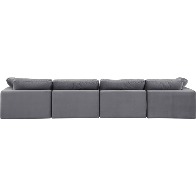 Meridian Comfy Grey Velvet Modular Sofa IMAGE 3