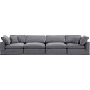 Meridian Comfy Grey Velvet Modular Sofa IMAGE 4