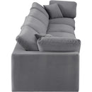 Meridian Comfy Grey Velvet Modular Sofa IMAGE 5