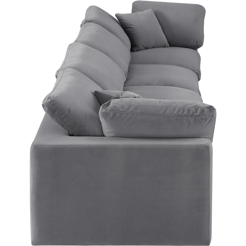 Meridian Comfy Grey Velvet Modular Sofa IMAGE 5