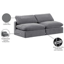 Meridian Comfy Grey Velvet Modular Sofa IMAGE 10
