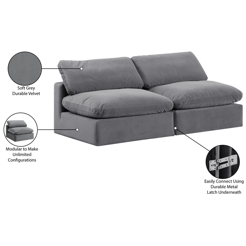 Meridian Comfy Grey Velvet Modular Sofa IMAGE 10