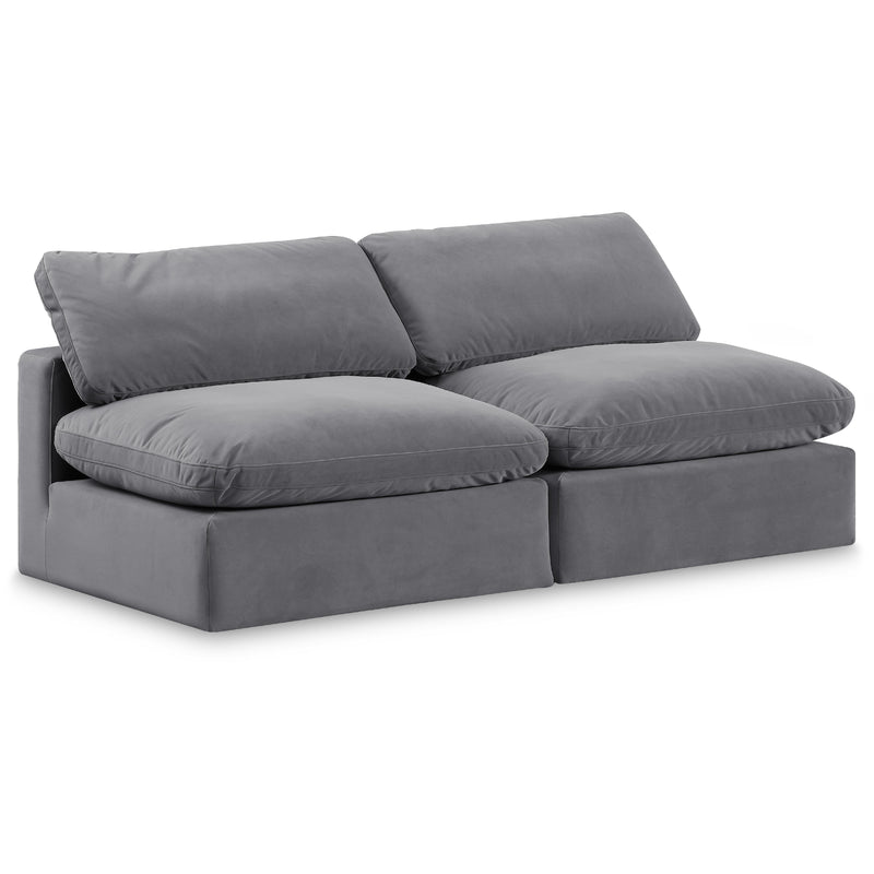 Meridian Comfy Grey Velvet Modular Sofa IMAGE 1
