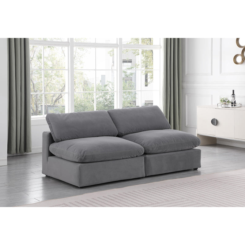 Meridian Comfy Grey Velvet Modular Sofa IMAGE 2