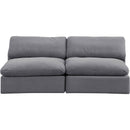 Meridian Comfy Grey Velvet Modular Sofa IMAGE 4