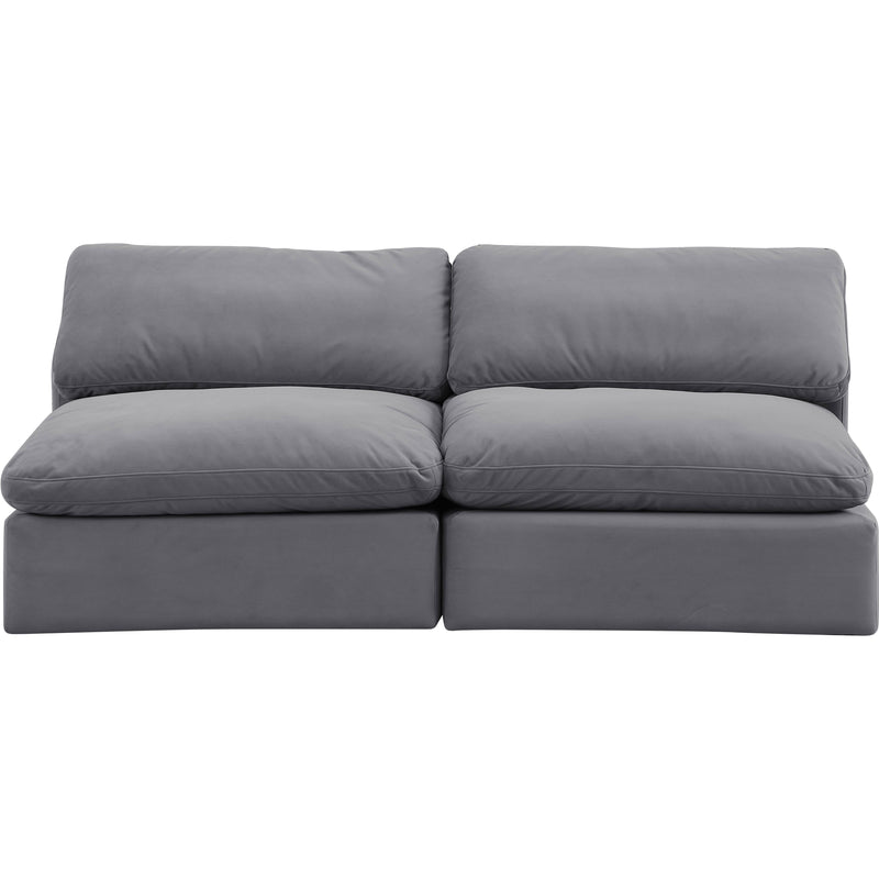 Meridian Comfy Grey Velvet Modular Sofa IMAGE 4