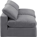 Meridian Comfy Grey Velvet Modular Sofa IMAGE 5