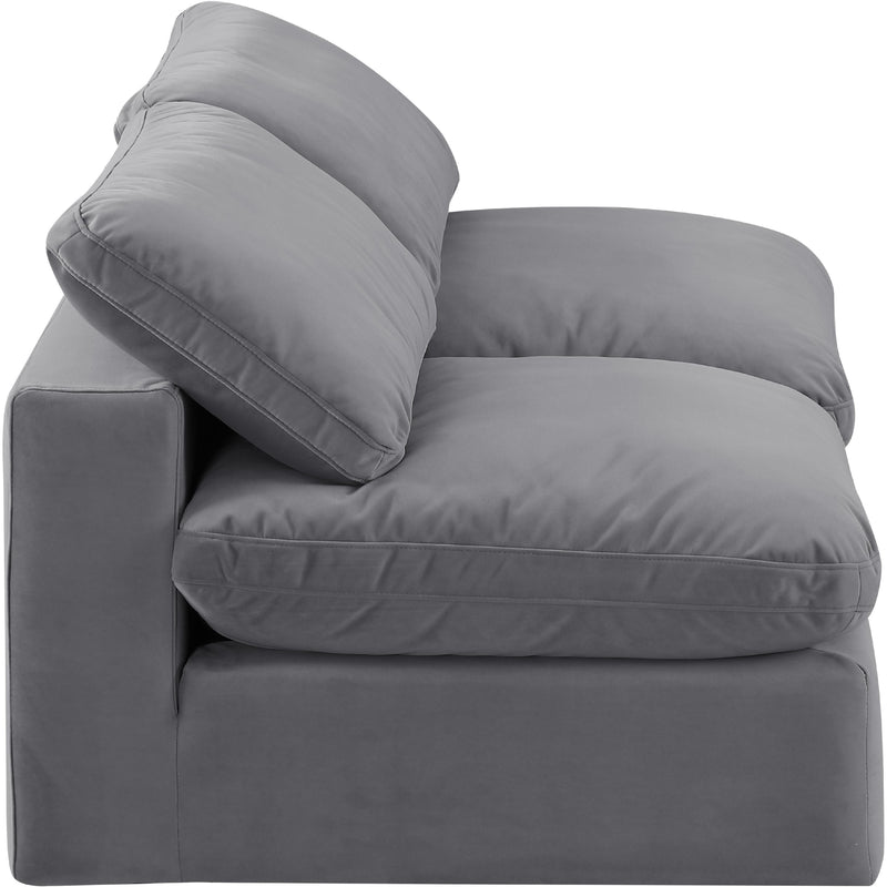 Meridian Comfy Grey Velvet Modular Sofa IMAGE 5