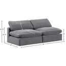 Meridian Comfy Grey Velvet Modular Sofa IMAGE 9