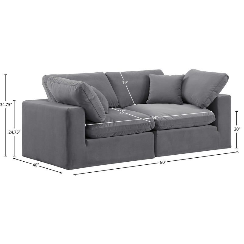 Meridian Comfy Grey Velvet Modular Sofa IMAGE 10