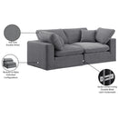 Meridian Comfy Grey Velvet Modular Sofa IMAGE 11