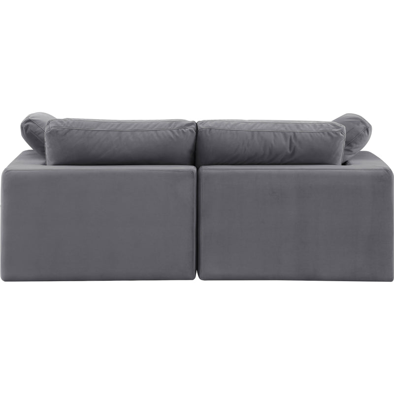 Meridian Comfy Grey Velvet Modular Sofa IMAGE 3