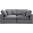 Meridian Comfy Grey Velvet Modular Sofa IMAGE 4
