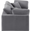 Meridian Comfy Grey Velvet Modular Sofa IMAGE 5