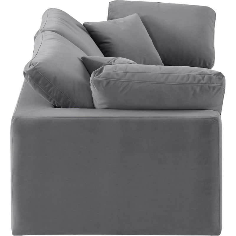 Meridian Comfy Grey Velvet Modular Sofa IMAGE 5